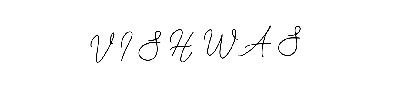 The best way (Bearetta-2O07w) to make a short signature is to pick only two or three words in your name. The name V I S H W A S include a total of six letters. For converting this name. V I S H W A S signature style 12 images and pictures png