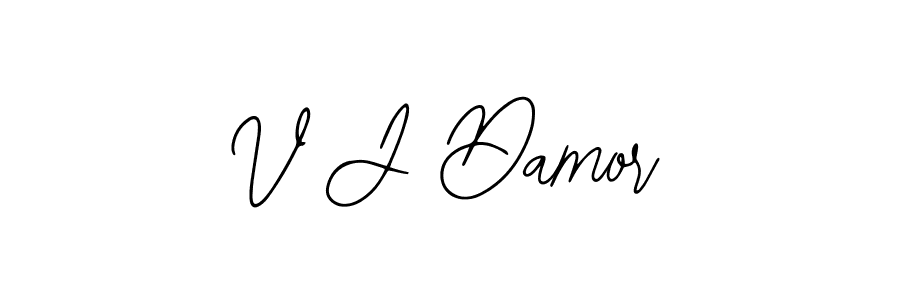 You should practise on your own different ways (Bearetta-2O07w) to write your name (V J Damor) in signature. don't let someone else do it for you. V J Damor signature style 12 images and pictures png