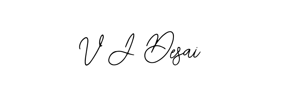 The best way (Bearetta-2O07w) to make a short signature is to pick only two or three words in your name. The name V J Desai include a total of six letters. For converting this name. V J Desai signature style 12 images and pictures png