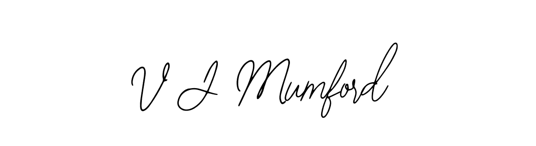 The best way (Bearetta-2O07w) to make a short signature is to pick only two or three words in your name. The name V J Mumford include a total of six letters. For converting this name. V J Mumford signature style 12 images and pictures png