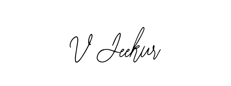 Use a signature maker to create a handwritten signature online. With this signature software, you can design (Bearetta-2O07w) your own signature for name V Jeekur. V Jeekur signature style 12 images and pictures png