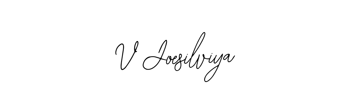 Use a signature maker to create a handwritten signature online. With this signature software, you can design (Bearetta-2O07w) your own signature for name V Joesilviya. V Joesilviya signature style 12 images and pictures png