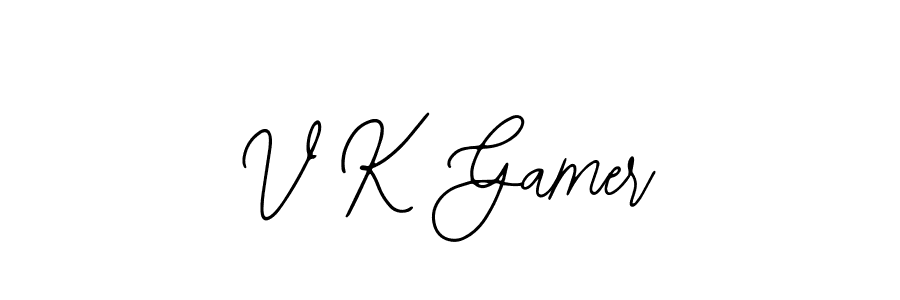 Also we have V K Gamer name is the best signature style. Create professional handwritten signature collection using Bearetta-2O07w autograph style. V K Gamer signature style 12 images and pictures png