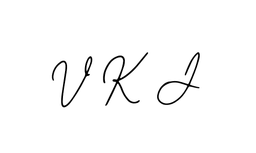 Design your own signature with our free online signature maker. With this signature software, you can create a handwritten (Bearetta-2O07w) signature for name V K J. V K J signature style 12 images and pictures png