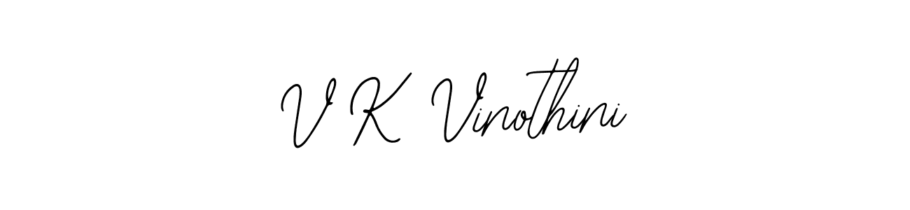 The best way (Bearetta-2O07w) to make a short signature is to pick only two or three words in your name. The name V K Vinothini include a total of six letters. For converting this name. V K Vinothini signature style 12 images and pictures png