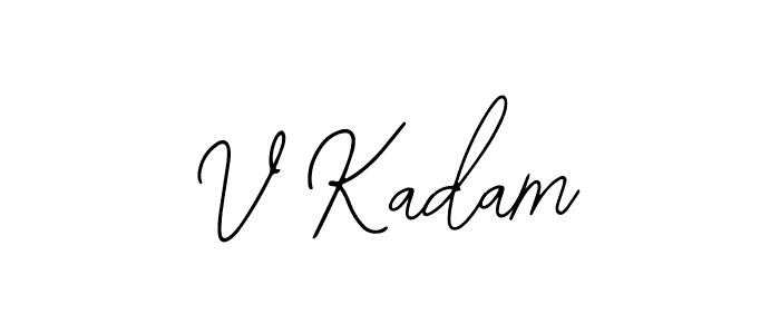 How to make V Kadam name signature. Use Bearetta-2O07w style for creating short signs online. This is the latest handwritten sign. V Kadam signature style 12 images and pictures png