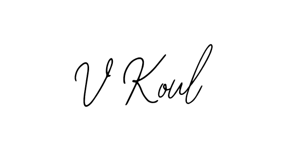 The best way (Bearetta-2O07w) to make a short signature is to pick only two or three words in your name. The name V Koul include a total of six letters. For converting this name. V Koul signature style 12 images and pictures png