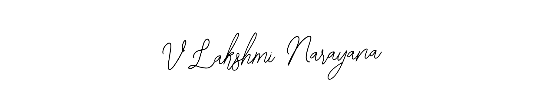 The best way (Bearetta-2O07w) to make a short signature is to pick only two or three words in your name. The name V Lakshmi Narayana include a total of six letters. For converting this name. V Lakshmi Narayana signature style 12 images and pictures png