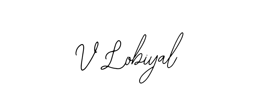 Create a beautiful signature design for name V Lobiyal. With this signature (Bearetta-2O07w) fonts, you can make a handwritten signature for free. V Lobiyal signature style 12 images and pictures png