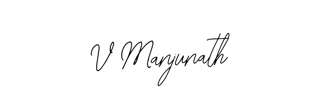 Create a beautiful signature design for name V Manjunath. With this signature (Bearetta-2O07w) fonts, you can make a handwritten signature for free. V Manjunath signature style 12 images and pictures png