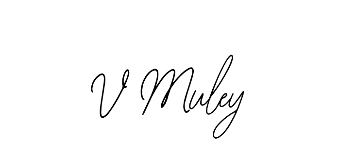 Create a beautiful signature design for name V Muley. With this signature (Bearetta-2O07w) fonts, you can make a handwritten signature for free. V Muley signature style 12 images and pictures png