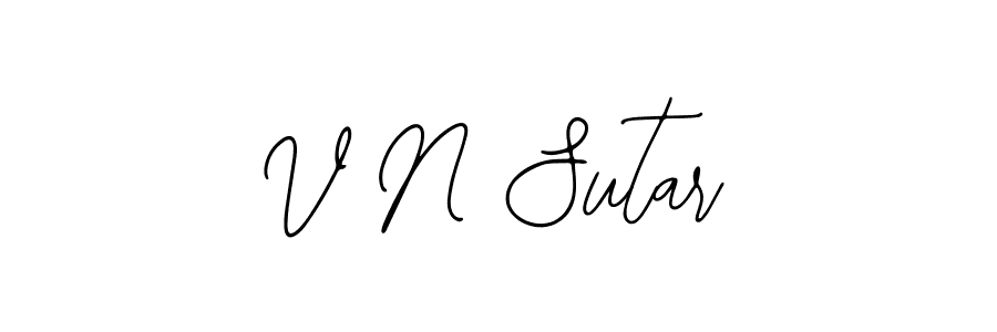 Also You can easily find your signature by using the search form. We will create V N Sutar name handwritten signature images for you free of cost using Bearetta-2O07w sign style. V N Sutar signature style 12 images and pictures png