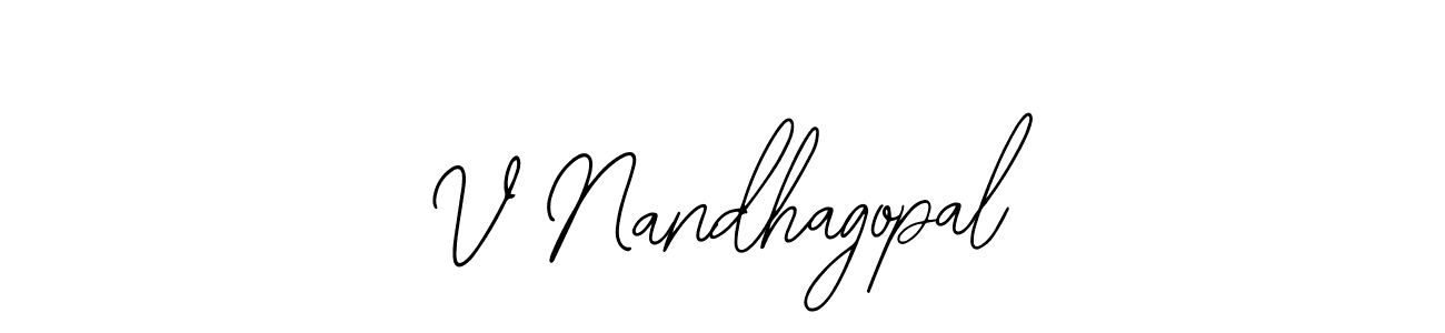 Create a beautiful signature design for name V Nandhagopal. With this signature (Bearetta-2O07w) fonts, you can make a handwritten signature for free. V Nandhagopal signature style 12 images and pictures png