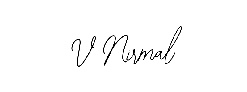 Use a signature maker to create a handwritten signature online. With this signature software, you can design (Bearetta-2O07w) your own signature for name V Nirmal. V Nirmal signature style 12 images and pictures png