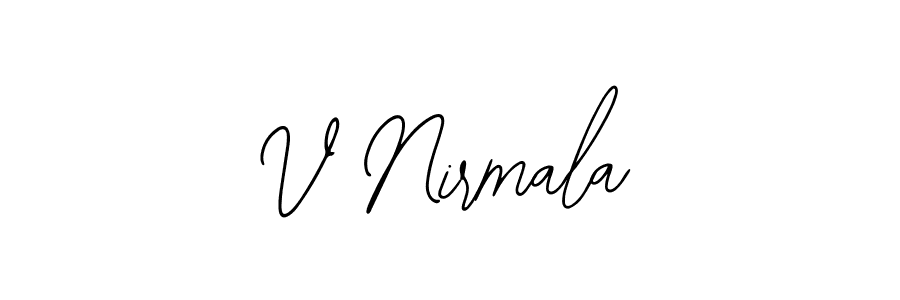 Bearetta-2O07w is a professional signature style that is perfect for those who want to add a touch of class to their signature. It is also a great choice for those who want to make their signature more unique. Get V Nirmala name to fancy signature for free. V Nirmala signature style 12 images and pictures png