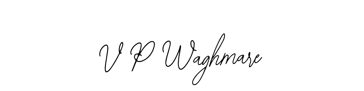 The best way (Bearetta-2O07w) to make a short signature is to pick only two or three words in your name. The name V P Waghmare include a total of six letters. For converting this name. V P Waghmare signature style 12 images and pictures png