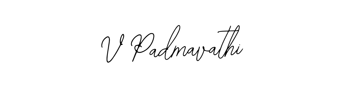 Create a beautiful signature design for name V Padmavathi. With this signature (Bearetta-2O07w) fonts, you can make a handwritten signature for free. V Padmavathi signature style 12 images and pictures png