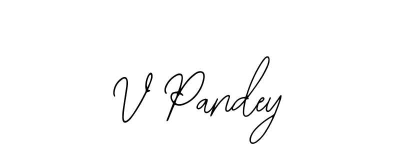 How to make V Pandey name signature. Use Bearetta-2O07w style for creating short signs online. This is the latest handwritten sign. V Pandey signature style 12 images and pictures png