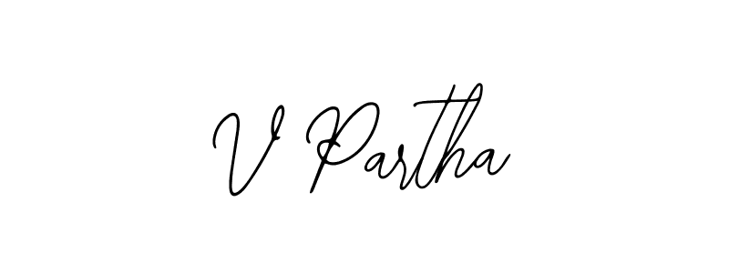 Use a signature maker to create a handwritten signature online. With this signature software, you can design (Bearetta-2O07w) your own signature for name V Partha. V Partha signature style 12 images and pictures png