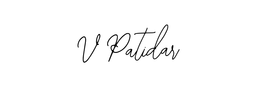 Design your own signature with our free online signature maker. With this signature software, you can create a handwritten (Bearetta-2O07w) signature for name V Patidar. V Patidar signature style 12 images and pictures png