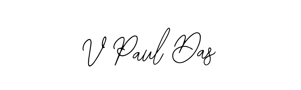 You should practise on your own different ways (Bearetta-2O07w) to write your name (V Paul Das) in signature. don't let someone else do it for you. V Paul Das signature style 12 images and pictures png