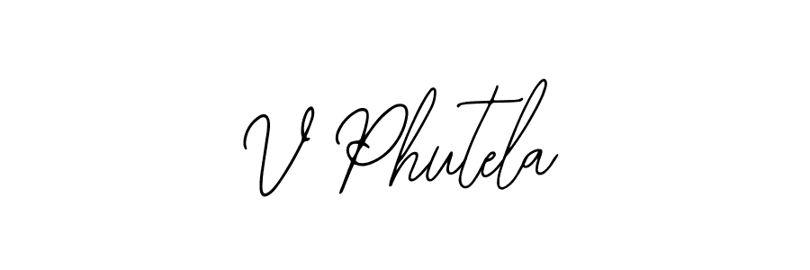 You should practise on your own different ways (Bearetta-2O07w) to write your name (V Phutela) in signature. don't let someone else do it for you. V Phutela signature style 12 images and pictures png