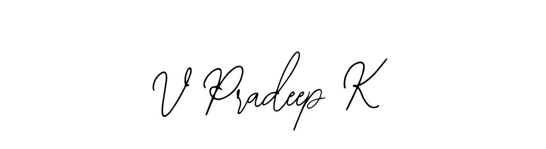 if you are searching for the best signature style for your name V Pradeep K. so please give up your signature search. here we have designed multiple signature styles  using Bearetta-2O07w. V Pradeep K signature style 12 images and pictures png