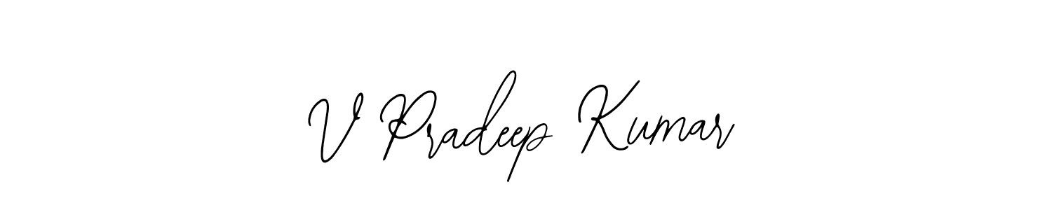 Use a signature maker to create a handwritten signature online. With this signature software, you can design (Bearetta-2O07w) your own signature for name V Pradeep Kumar. V Pradeep Kumar signature style 12 images and pictures png