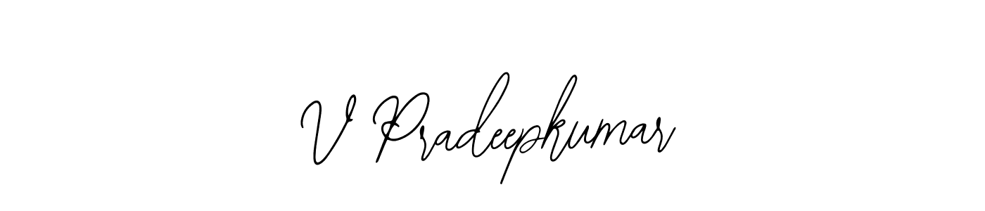 This is the best signature style for the V Pradeepkumar name. Also you like these signature font (Bearetta-2O07w). Mix name signature. V Pradeepkumar signature style 12 images and pictures png