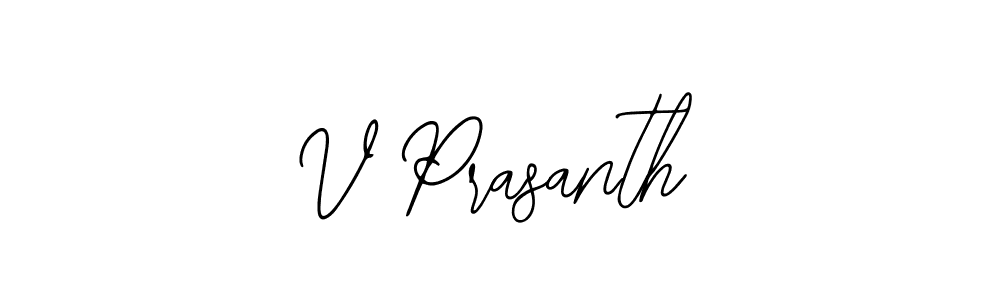 How to make V Prasanth name signature. Use Bearetta-2O07w style for creating short signs online. This is the latest handwritten sign. V Prasanth signature style 12 images and pictures png