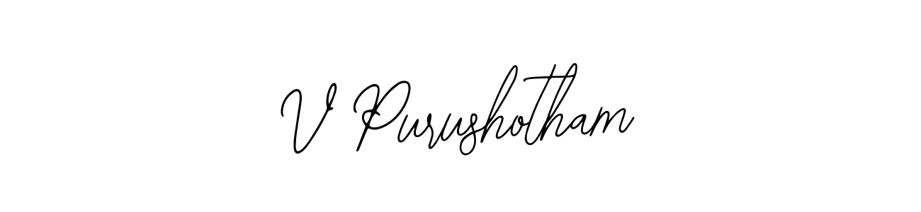 Create a beautiful signature design for name V Purushotham. With this signature (Bearetta-2O07w) fonts, you can make a handwritten signature for free. V Purushotham signature style 12 images and pictures png