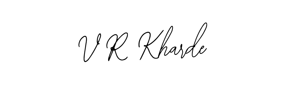 The best way (Bearetta-2O07w) to make a short signature is to pick only two or three words in your name. The name V R Kharde include a total of six letters. For converting this name. V R Kharde signature style 12 images and pictures png