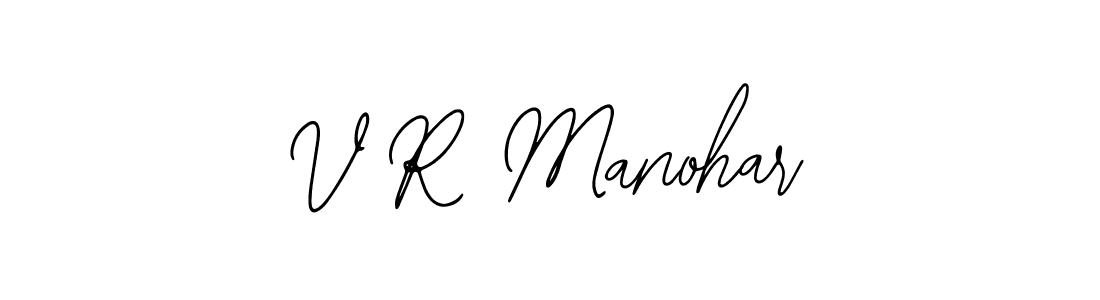 How to make V R Manohar name signature. Use Bearetta-2O07w style for creating short signs online. This is the latest handwritten sign. V R Manohar signature style 12 images and pictures png