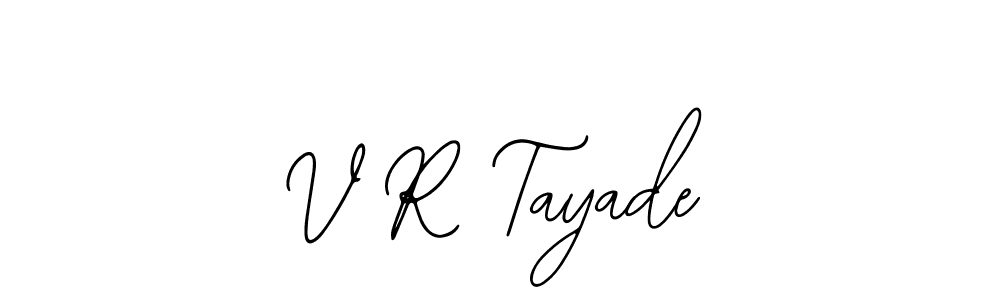 The best way (Bearetta-2O07w) to make a short signature is to pick only two or three words in your name. The name V R Tayade include a total of six letters. For converting this name. V R Tayade signature style 12 images and pictures png