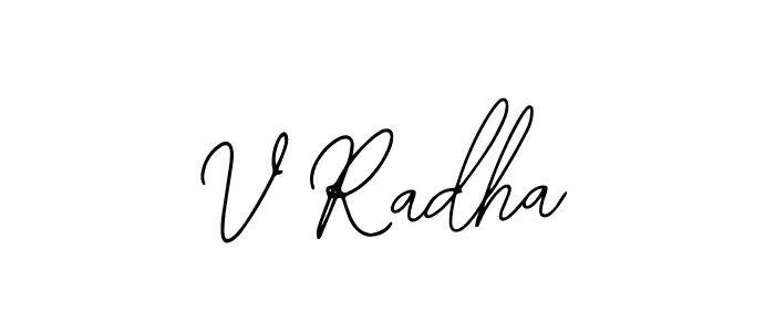 Also we have V Radha name is the best signature style. Create professional handwritten signature collection using Bearetta-2O07w autograph style. V Radha signature style 12 images and pictures png