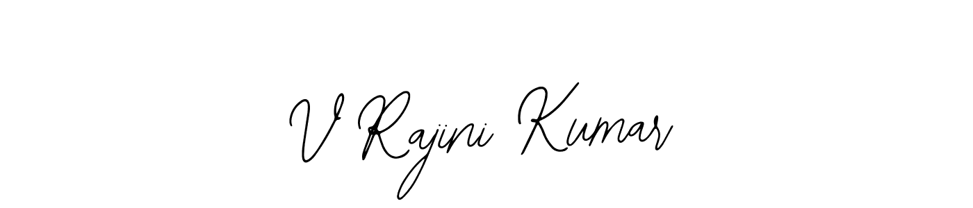 if you are searching for the best signature style for your name V Rajini Kumar. so please give up your signature search. here we have designed multiple signature styles  using Bearetta-2O07w. V Rajini Kumar signature style 12 images and pictures png