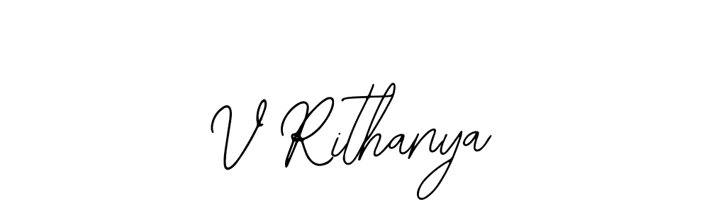 if you are searching for the best signature style for your name V Rithanya. so please give up your signature search. here we have designed multiple signature styles  using Bearetta-2O07w. V Rithanya signature style 12 images and pictures png