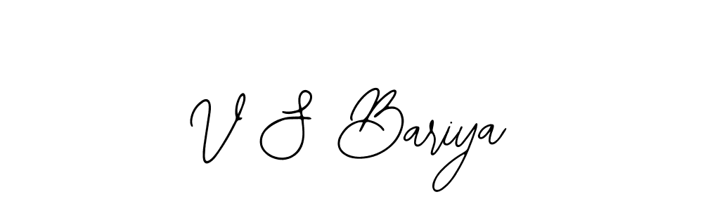 How to make V S Bariya name signature. Use Bearetta-2O07w style for creating short signs online. This is the latest handwritten sign. V S Bariya signature style 12 images and pictures png