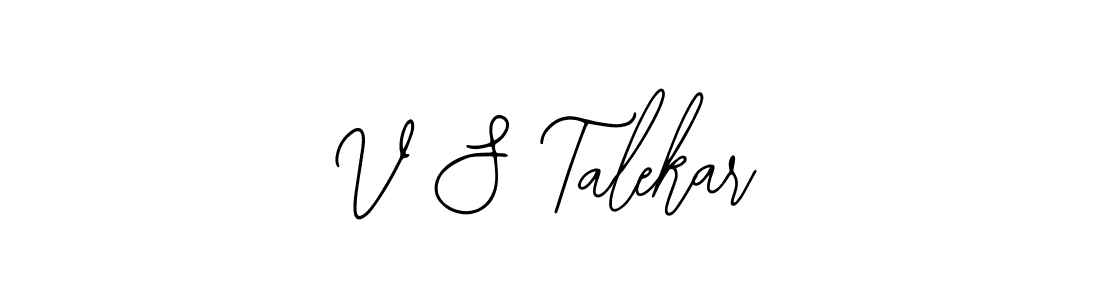 The best way (Bearetta-2O07w) to make a short signature is to pick only two or three words in your name. The name V S Talekar include a total of six letters. For converting this name. V S Talekar signature style 12 images and pictures png