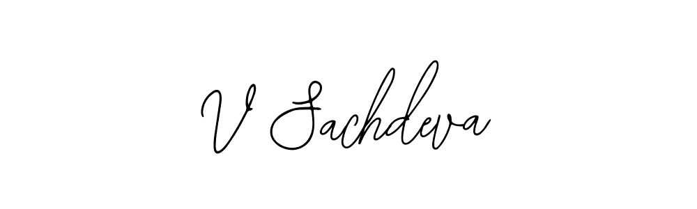 if you are searching for the best signature style for your name V Sachdeva. so please give up your signature search. here we have designed multiple signature styles  using Bearetta-2O07w. V Sachdeva signature style 12 images and pictures png