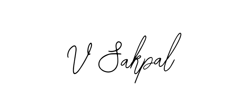 Also we have V Sakpal name is the best signature style. Create professional handwritten signature collection using Bearetta-2O07w autograph style. V Sakpal signature style 12 images and pictures png