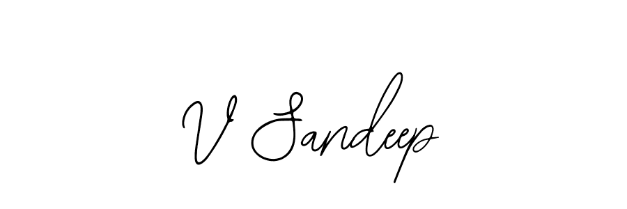 Design your own signature with our free online signature maker. With this signature software, you can create a handwritten (Bearetta-2O07w) signature for name V Sandeep. V Sandeep signature style 12 images and pictures png