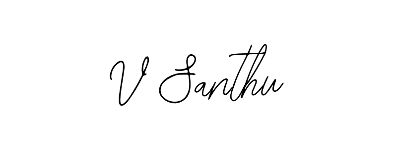 Make a beautiful signature design for name V Santhu. With this signature (Bearetta-2O07w) style, you can create a handwritten signature for free. V Santhu signature style 12 images and pictures png