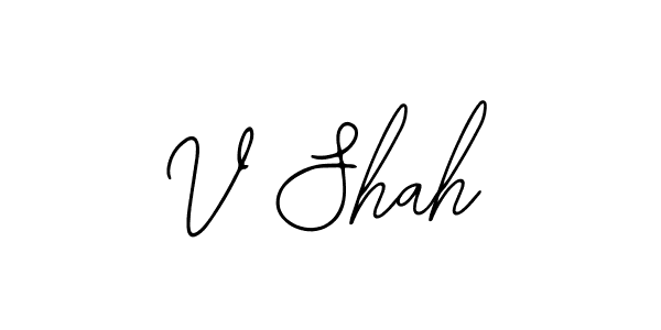 How to make V Shah name signature. Use Bearetta-2O07w style for creating short signs online. This is the latest handwritten sign. V Shah signature style 12 images and pictures png