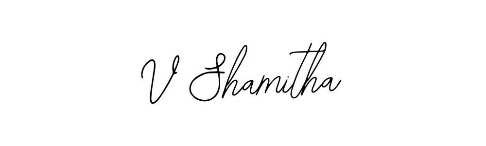 Design your own signature with our free online signature maker. With this signature software, you can create a handwritten (Bearetta-2O07w) signature for name V Shamitha. V Shamitha signature style 12 images and pictures png