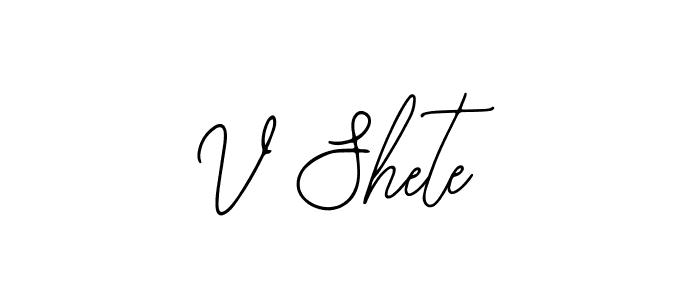 if you are searching for the best signature style for your name V Shete. so please give up your signature search. here we have designed multiple signature styles  using Bearetta-2O07w. V Shete signature style 12 images and pictures png