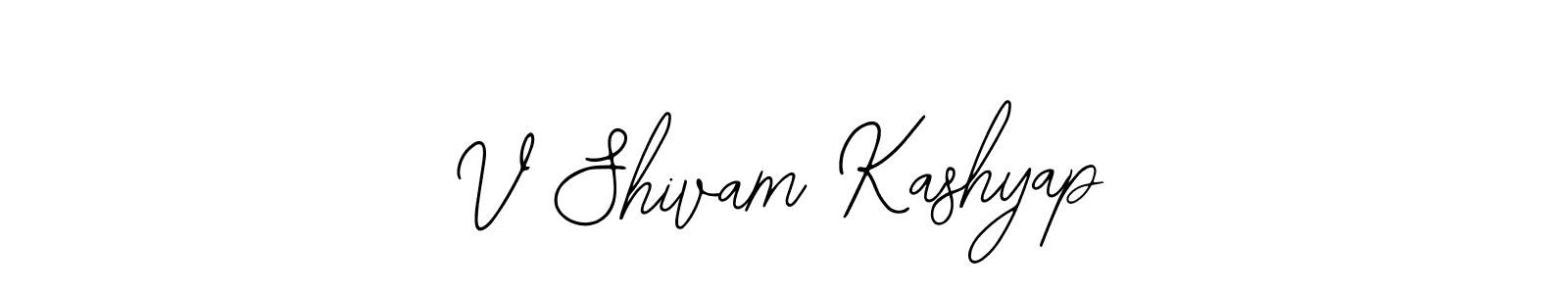 The best way (Bearetta-2O07w) to make a short signature is to pick only two or three words in your name. The name V Shivam Kashyap include a total of six letters. For converting this name. V Shivam Kashyap signature style 12 images and pictures png