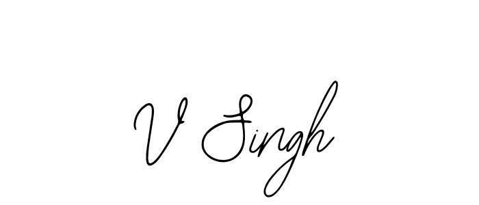 Design your own signature with our free online signature maker. With this signature software, you can create a handwritten (Bearetta-2O07w) signature for name V Singh. V Singh signature style 12 images and pictures png