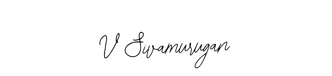 The best way (Bearetta-2O07w) to make a short signature is to pick only two or three words in your name. The name V Sivamurugan include a total of six letters. For converting this name. V Sivamurugan signature style 12 images and pictures png