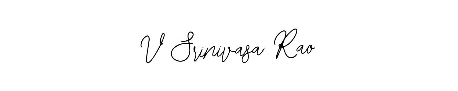 How to make V Srinivasa Rao name signature. Use Bearetta-2O07w style for creating short signs online. This is the latest handwritten sign. V Srinivasa Rao signature style 12 images and pictures png